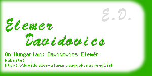 elemer davidovics business card